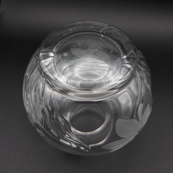 Tiffany & Co LCT Louis Comfort Tiffany Etched Crystal Orchid Flowers Bud Vase - Picture 5 of 6